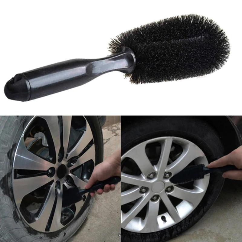 Car Wheel Brush Tire Cleaning Brushes Tools Car Rim Scrubber Cleaner Duster Handle Motorcycle Truck Wheels Car Detailing Brush