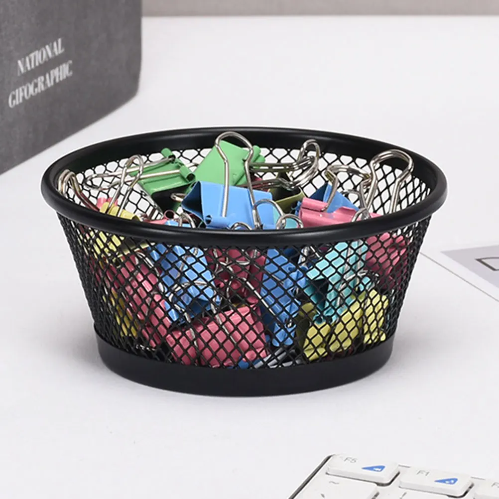 

4pcs Paperclip Dispensers Metal Mesh Storage Baskets Desktop Organizers For Office School Home Study Item Containers Clips