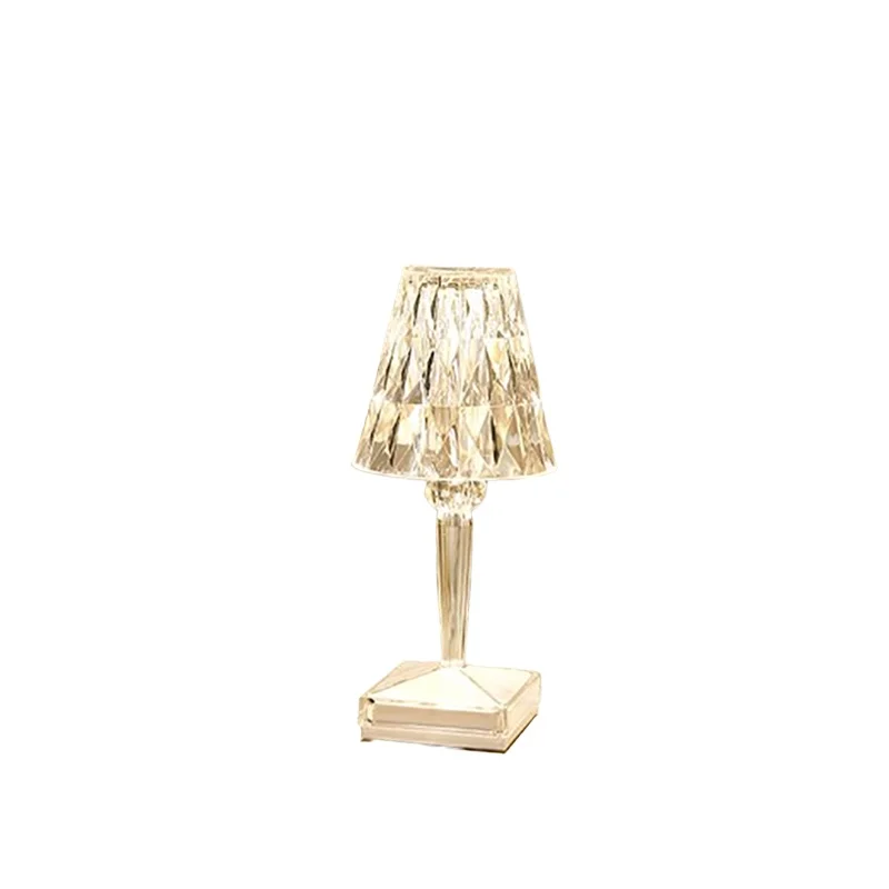 crystal desk lamp, charging creative bedroom atmosphere bedside light luxury crystal night light