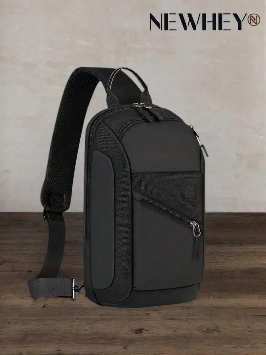 

Men's Waterproof Lightweight Crossbody Backpack, Travel Sports Outdoor Bag with Headphones Holder