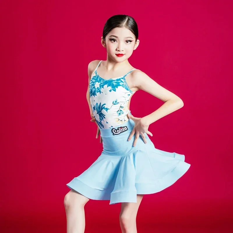 

Lolita Spring and Summer New Split Latin Dance Professional Training Dance Dress Children's and Girls' Performance Clothing