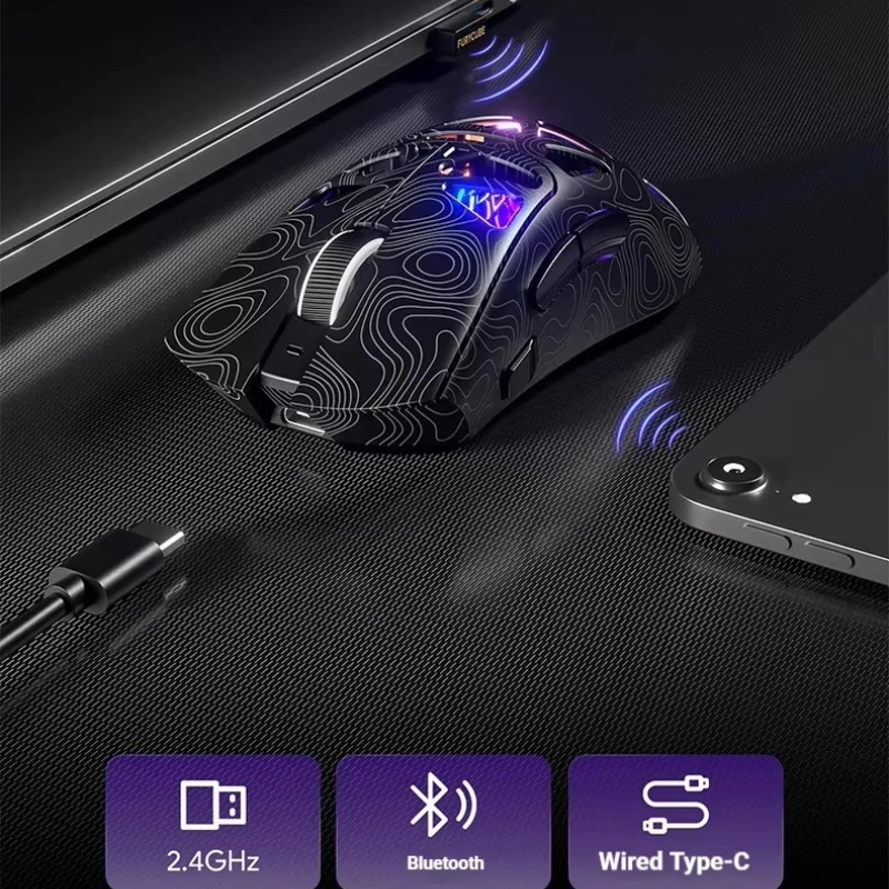 Furycube G11 1K Wireless Mouse Game Bluetooth The Third Mock Examination Paw3311 Lightweight Hollow Out Design Rgb Mouse Gift
