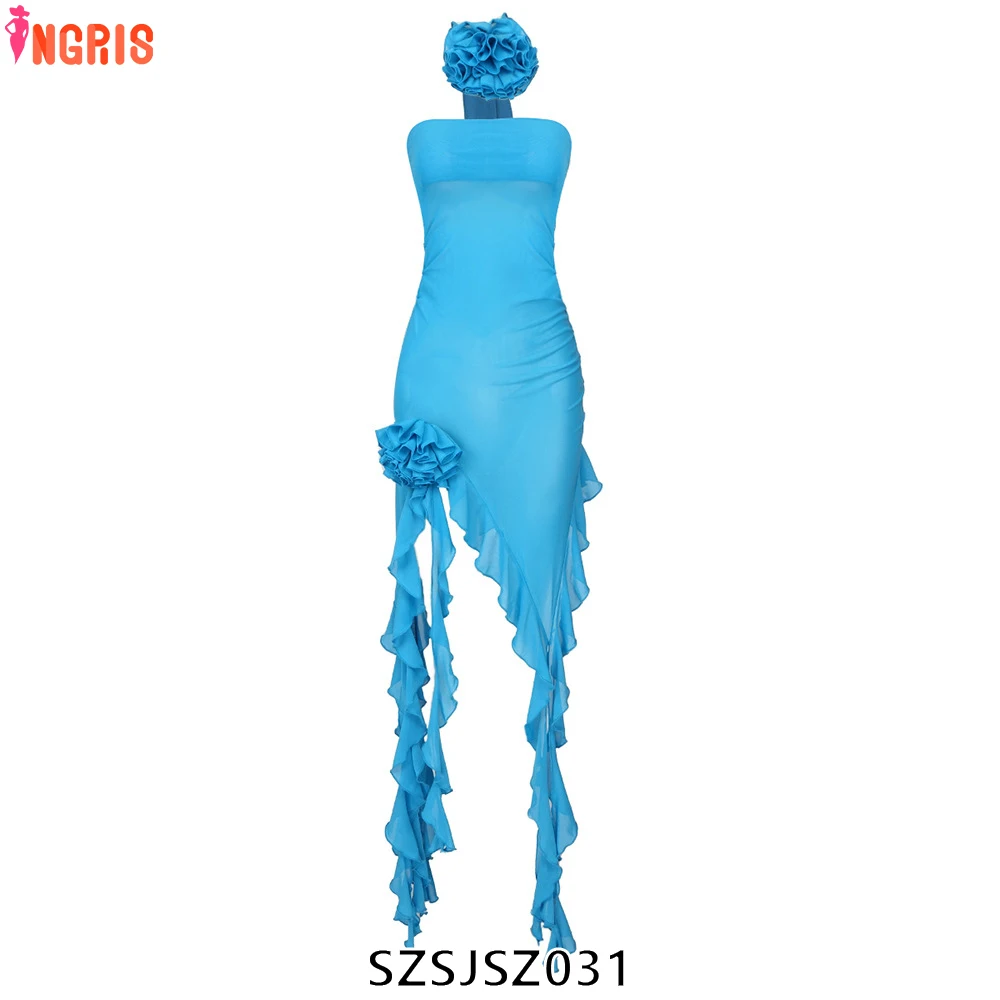 

Strapless Dress Asymmetrical Vestido Party Night Club Wear Dresses Women Sexy-SZSJSZ031