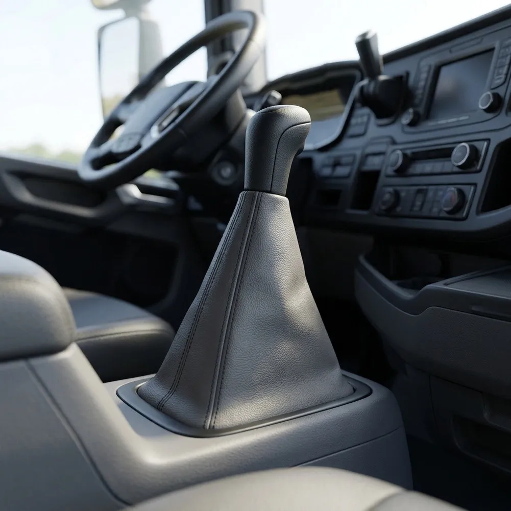 Transmission Lever Cap Gear Shift Knob Cover Artificial Leather Material Black Stitching Pattern Daily Driving Use