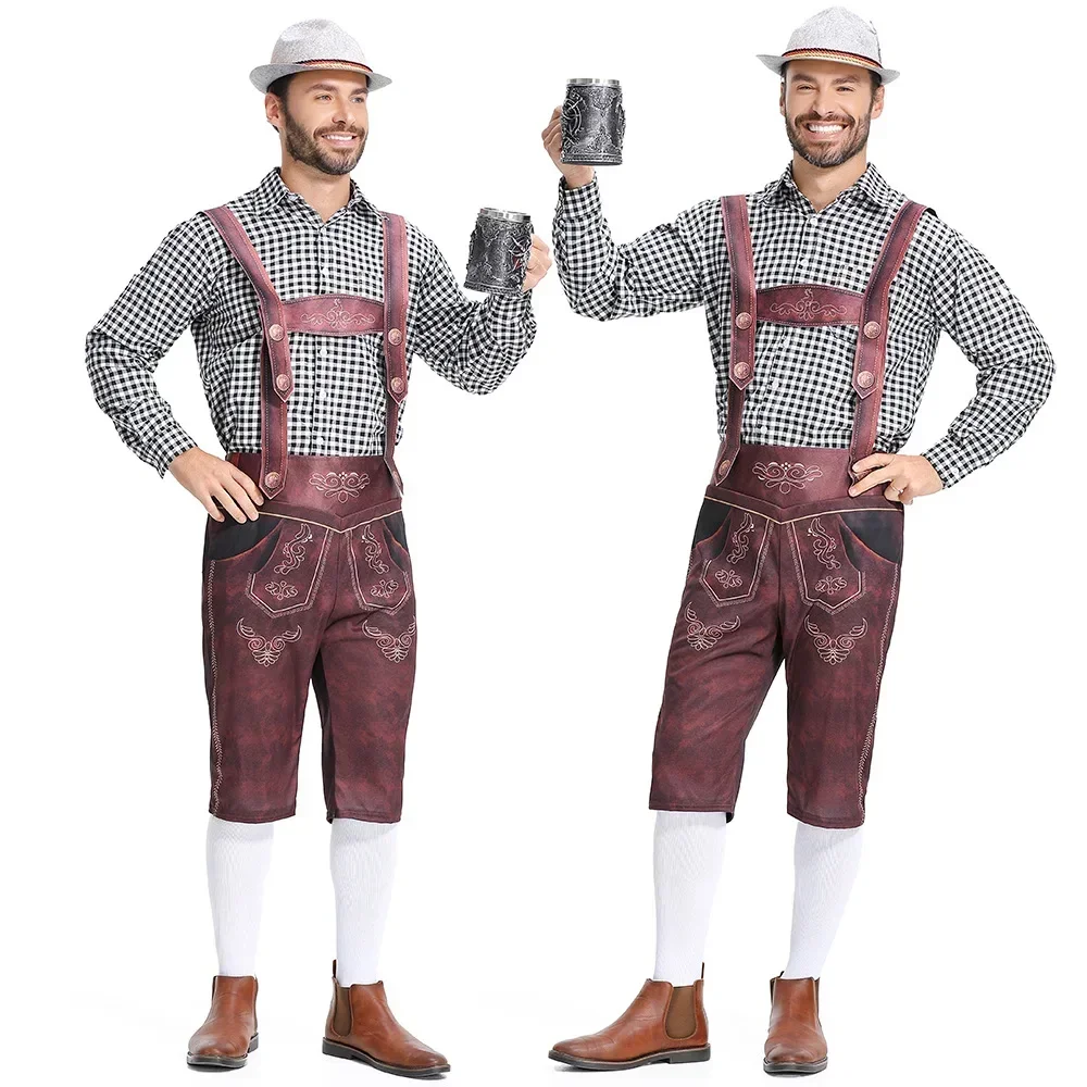 Oktoberfest-バンホセンの男性用サスペンダー,ハロウィーンのコスプレ衣装,ドイツの衣装,ビール祭り,カーニバルの衣装