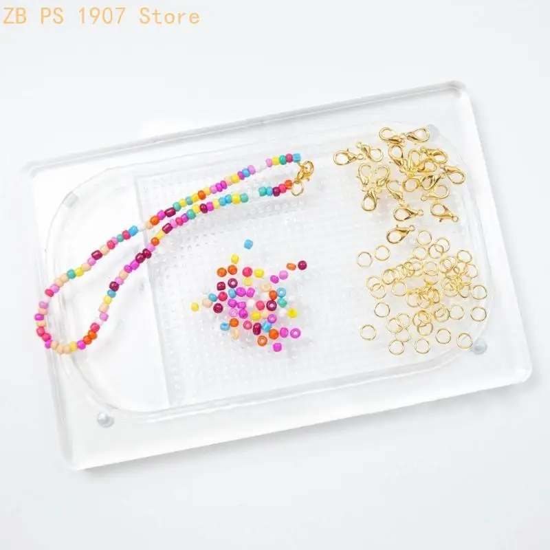 2Pcs/set Bead Picker and Slip-Resistant Mat Bead Scoops and Skid-Proof Mat 55KA