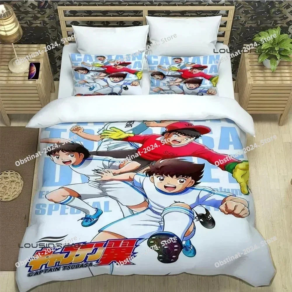 3D Captain Tsubasa Cartoon Bedding Set Printed single Comforter Quilt Bed Cover Duvet Cover Pillow Case 3 Pieces Kids Adult Size
