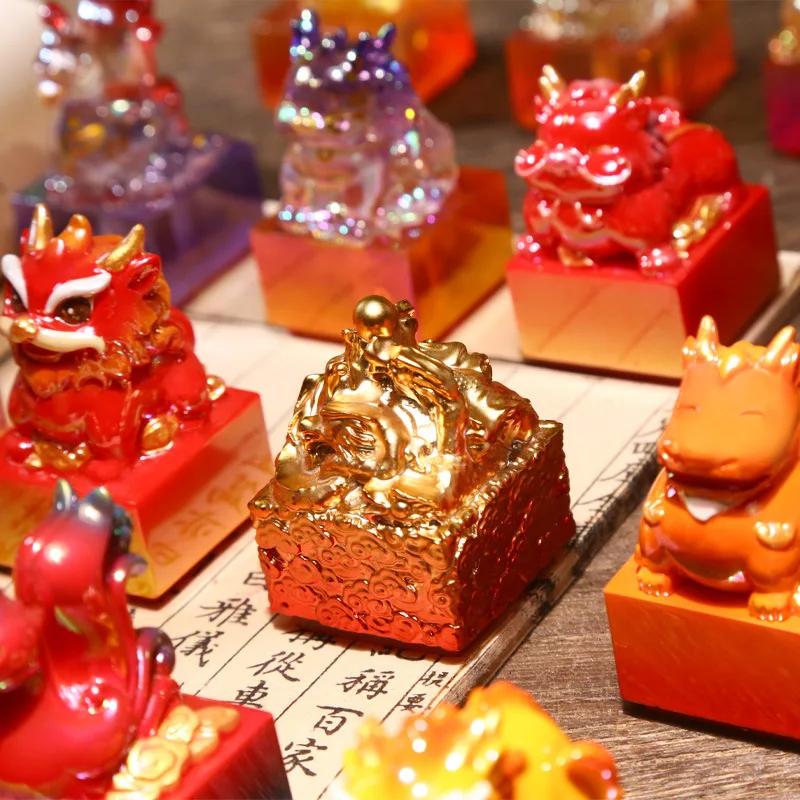 Китай-шикарная серия «Божественный зверь», благоприятный зверь, блестящая печать, слепая коробка, благоприятное творчество, украшение для игры в прилив, праздничный подарок