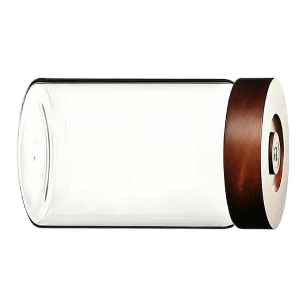 Glass Coffee Storage Canister 9oz with Wooden Lid Offers Secure Airtight Closure for Long Term Freshness Preservation
