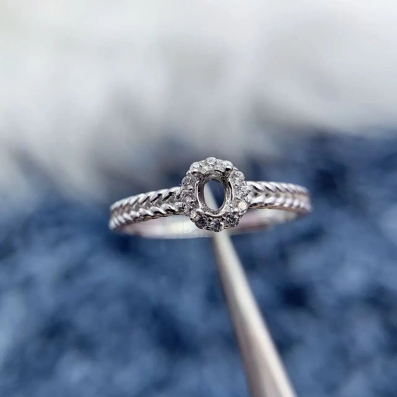 MeiBaPJ incrustaciones ovaladas 3*4mm piedra mujer anillo abierto ajuste DIY regalos S925 plata pura moda Original encanto fino joyería mayorista