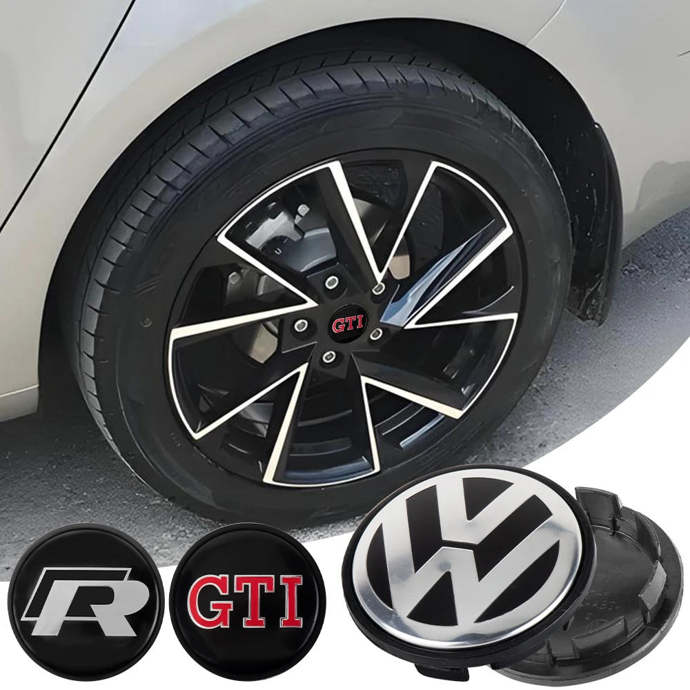 Tapas de Cubo de Rueda Originales de 56/65/66mm con Adhesivo para Volkswagen Polo, Cross Lavida, Jetta, Tiguan L, Golf Variant, Tiguan