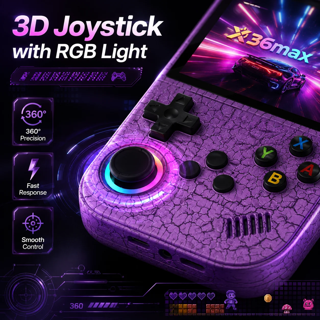 جهاز ألعاب محمول X36max مفتوح - مراجعة Open Source Retro Game Console 4 Inch وسعره