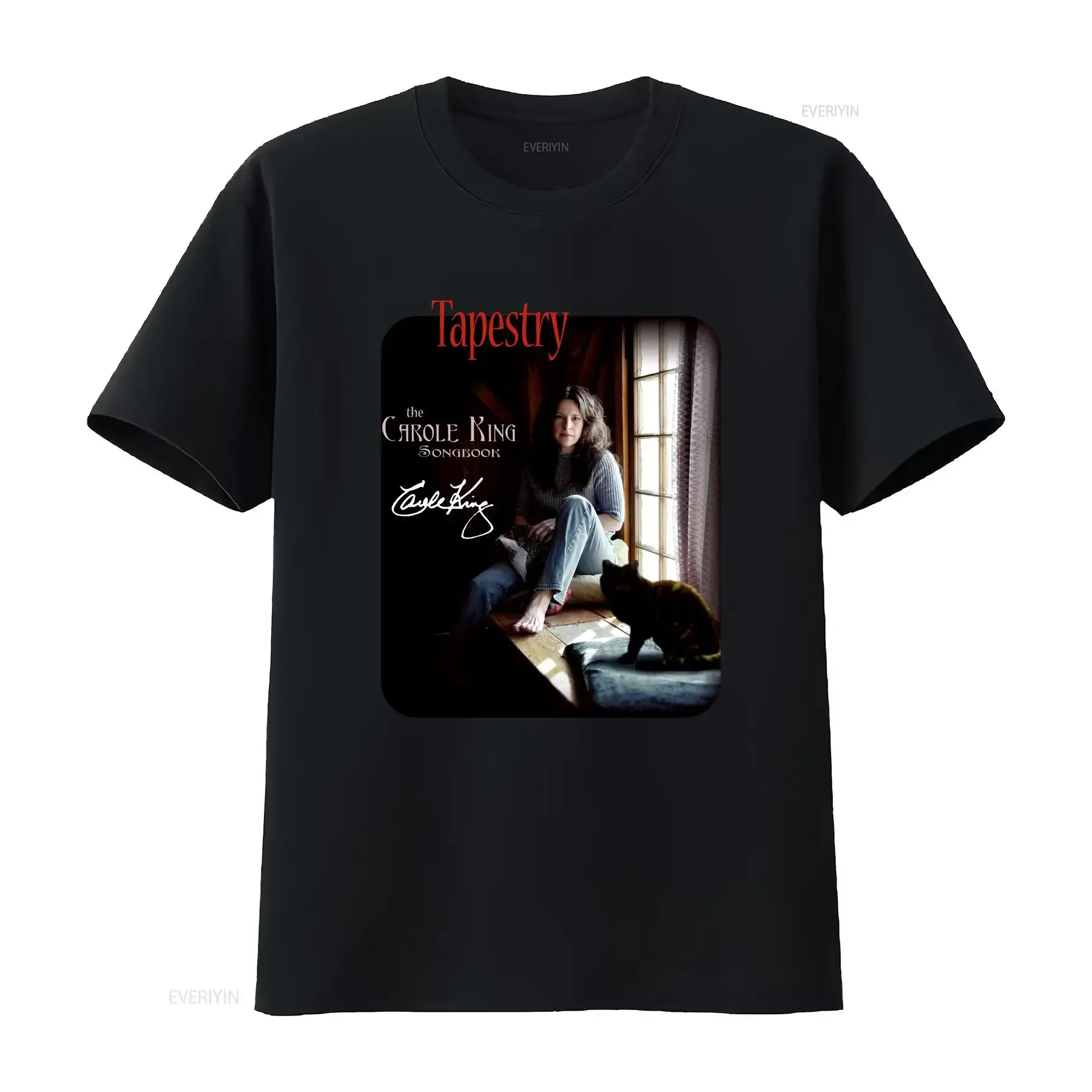 Camiseta Tapestry Live Tour Carole King, todos os tamanhos S a 3XL, vintage, lavada, para uso diário, ligeiramente casual e confortável.