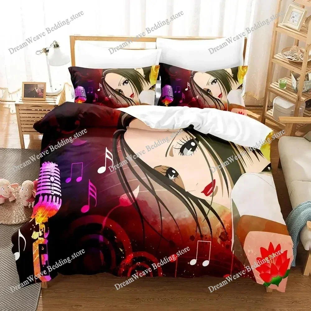 3D Printed Anime Nana Black Stones Bedding Set Duvet Cover Bedroom Comforter Single Twin King _Size Quilt Cover Home TextilesFQH