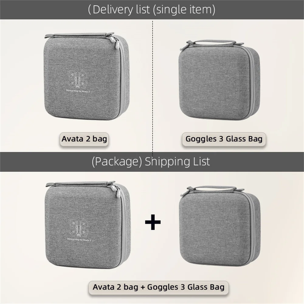 For DJI Avata 2 RC Motion 3/Remote 3/Goggle 3 Storage Bag Portable Hard Case Nylon Handle Shock-proof Carrying Box Accessories