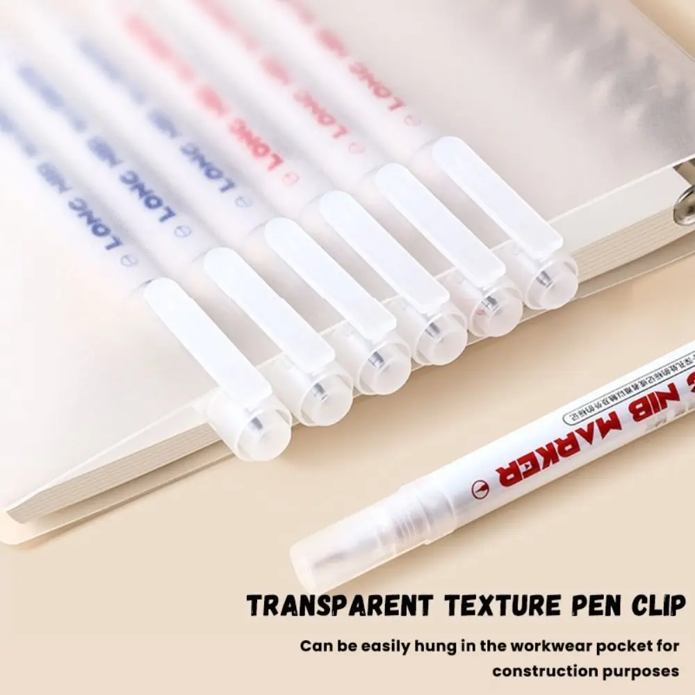 1/12PCS 4 Colors Construction Marker Pen Double Nib 25mm Deep Hole Long Head Marker Pen Long Head Carpenter Perforating Pen