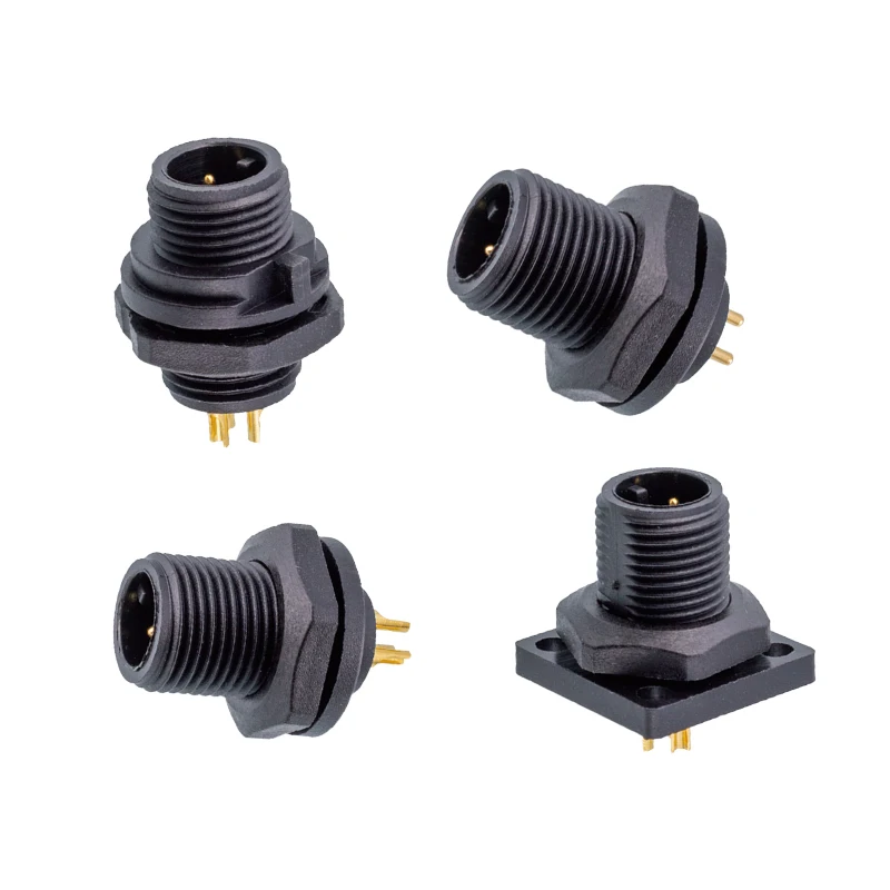 IP68 Mini Size E7 3 Pin Waterproof Connector LED Power Cable Threaded Plug Socket Automotive Electric Panel Mount Connector