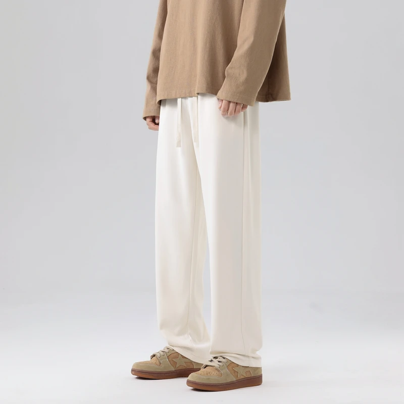 

Skin Friendly Sweatpants for Men Straight Leg Joggers Soft Loose Drawstring Pants Teens Casual Trousers Spring Fall