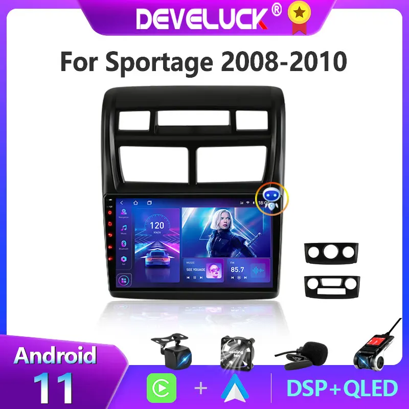 

Автомагнитола 2 Din Android 11 для KIA Sportage 2008 2009 2010 мультимедийный видеоплеер навигация GPS Carplay Atuo NO DVD IPS экран