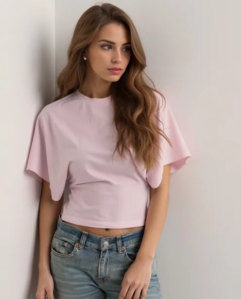 

Fashion Casual Solid Cropped T-shirt 2025 Woman Clothes O-neck Corset Tops Streetwear Girls Spring Summer Short Tee Shirts