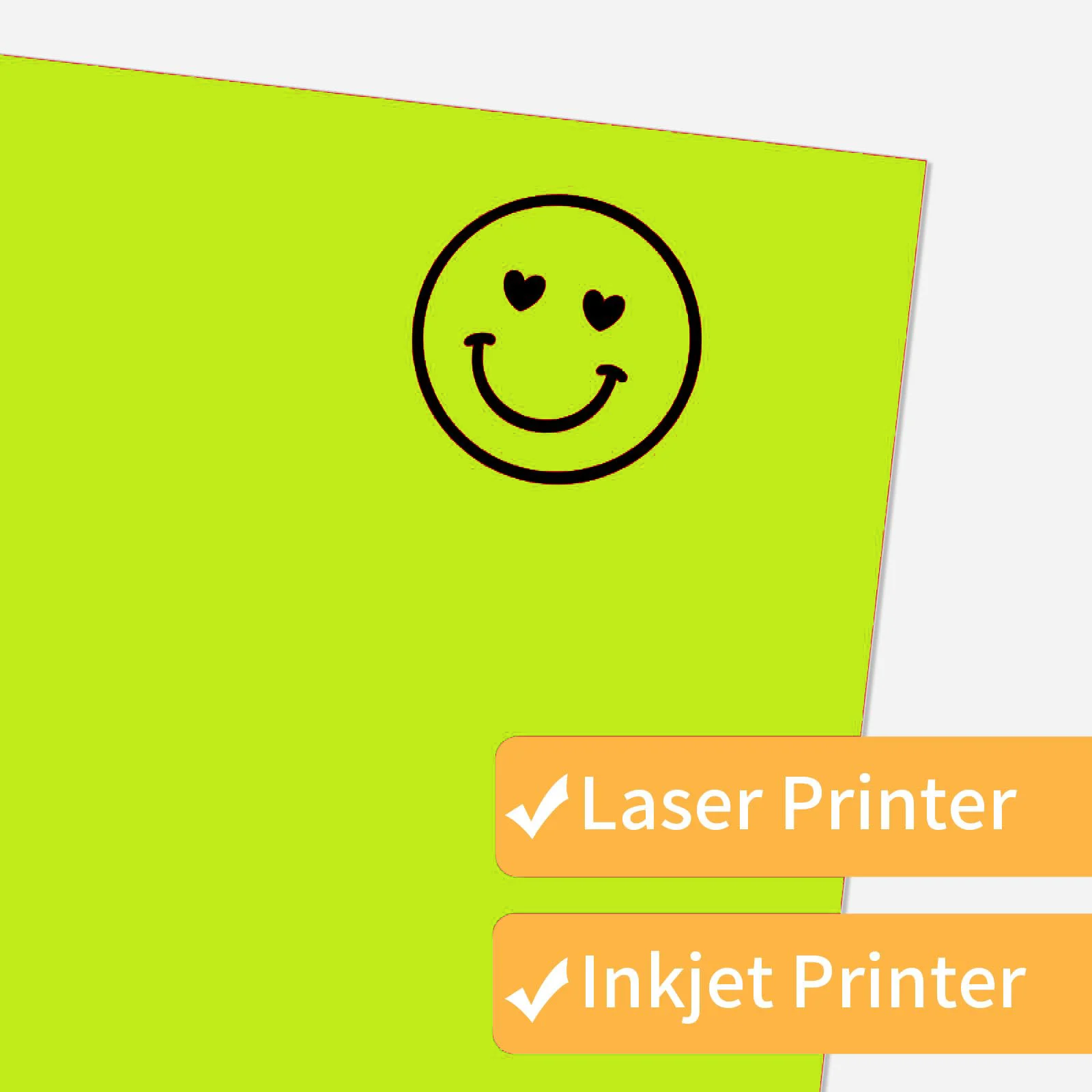 Bright Yellow A4 Fluorescent Vinyl Sticker Paper, Printable & Handwritten Labels for Office, Home & Craft Projects