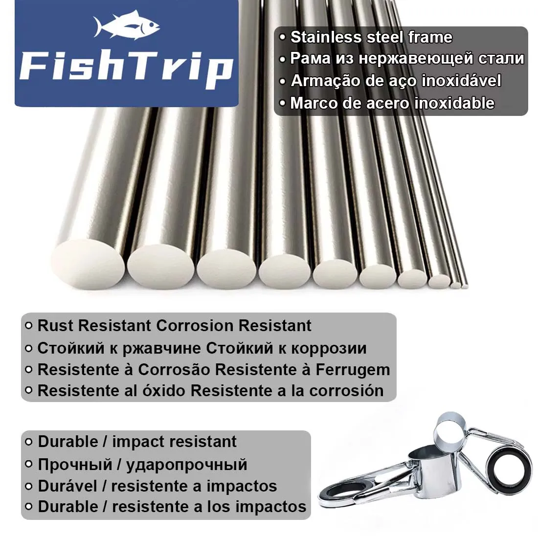 FishTrip Telescopic Fishing Rod Guide 10~80pcs Mixed Size Fish Pole Repair Kit Top Set Raft Fishing Accessories Replacement Kit