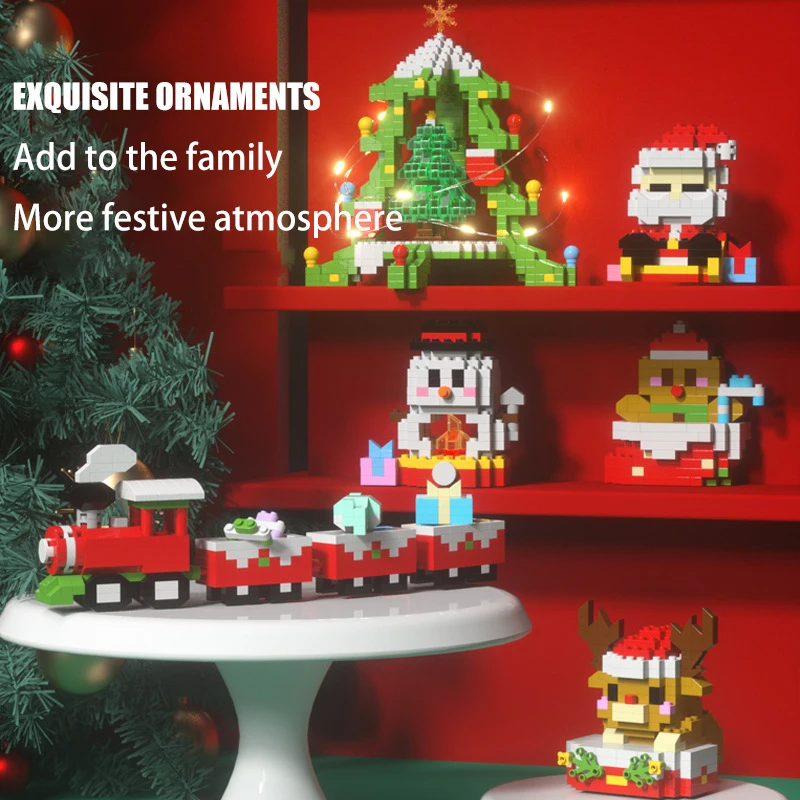 Creative Christmas Series Santa Claus House Assemble Building Blocks Model DIY Educational Toys for Kids Xmas Gift Ornaments