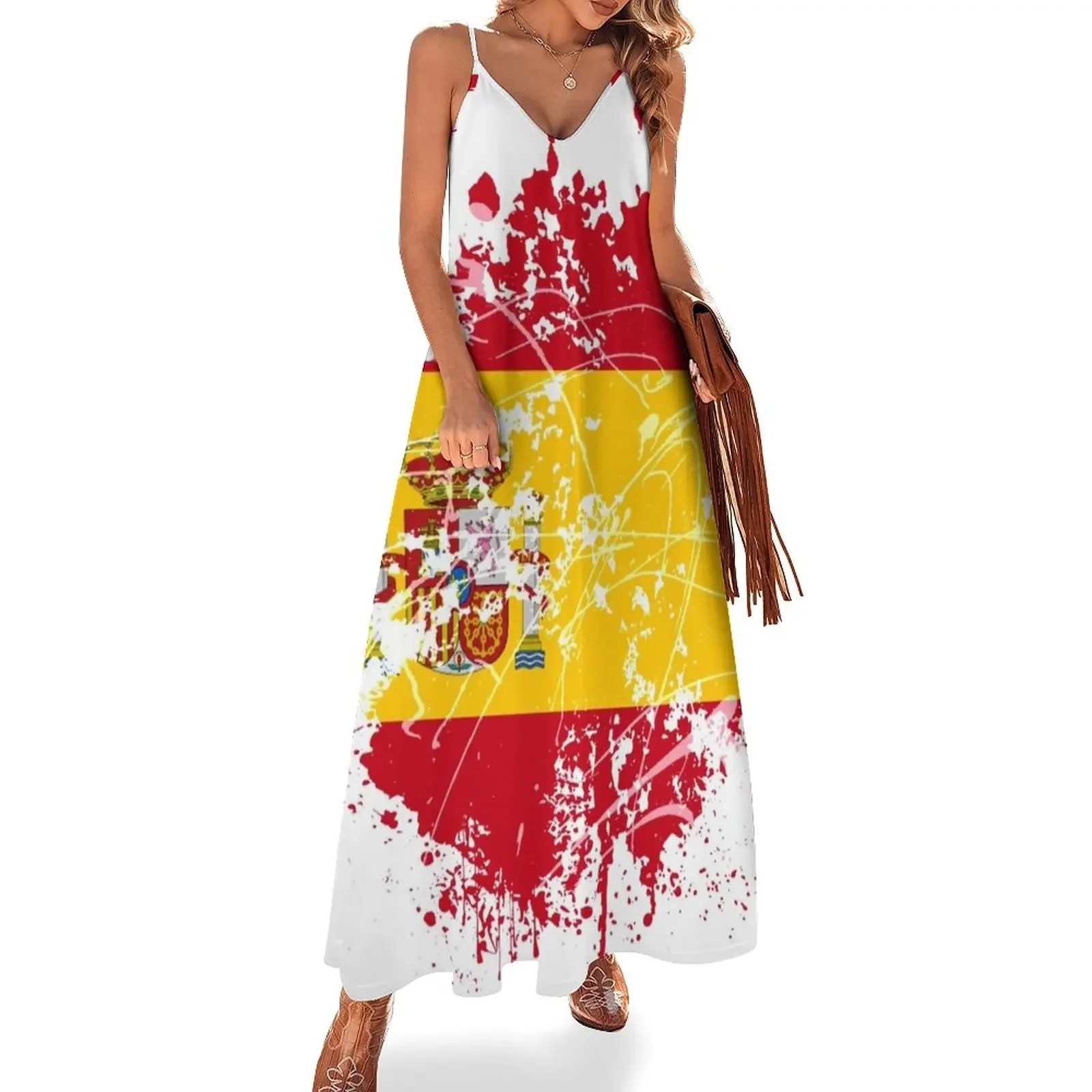 

Spanish flag Sleeveless Dress Dresses for wedding party dresses ladies 2024 summer Dress