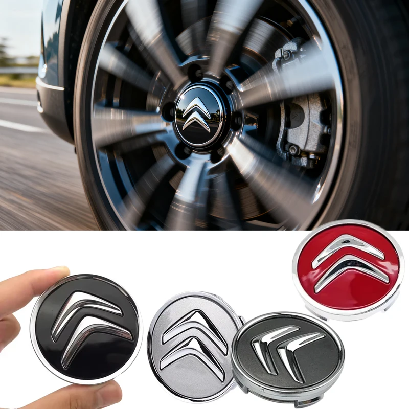 Citroën Logo Radnabenkappen ABS+Metalllegierung Radkappen für C3 C4 C5 C1 Berlingo Xsara Picasso Ersatz-Felgenemblem-Set