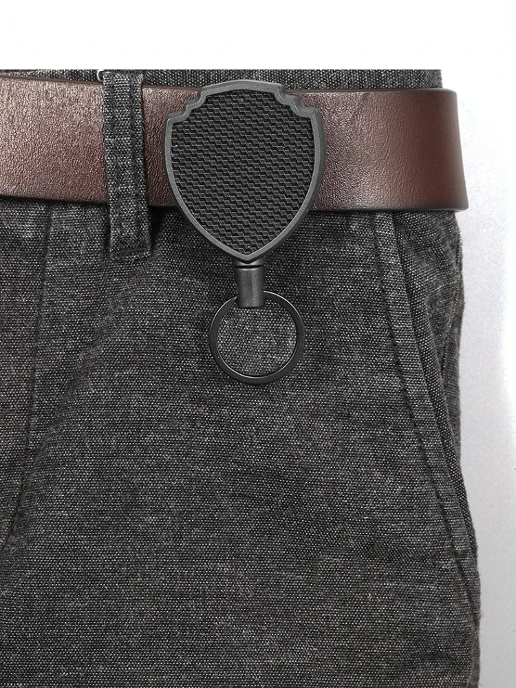 Anti-theft Badge Reel Metal Easy-to-pull Buckle Rope Elastic Keychain Retractable Key Ring Anti Lost Badge Fishing Clips