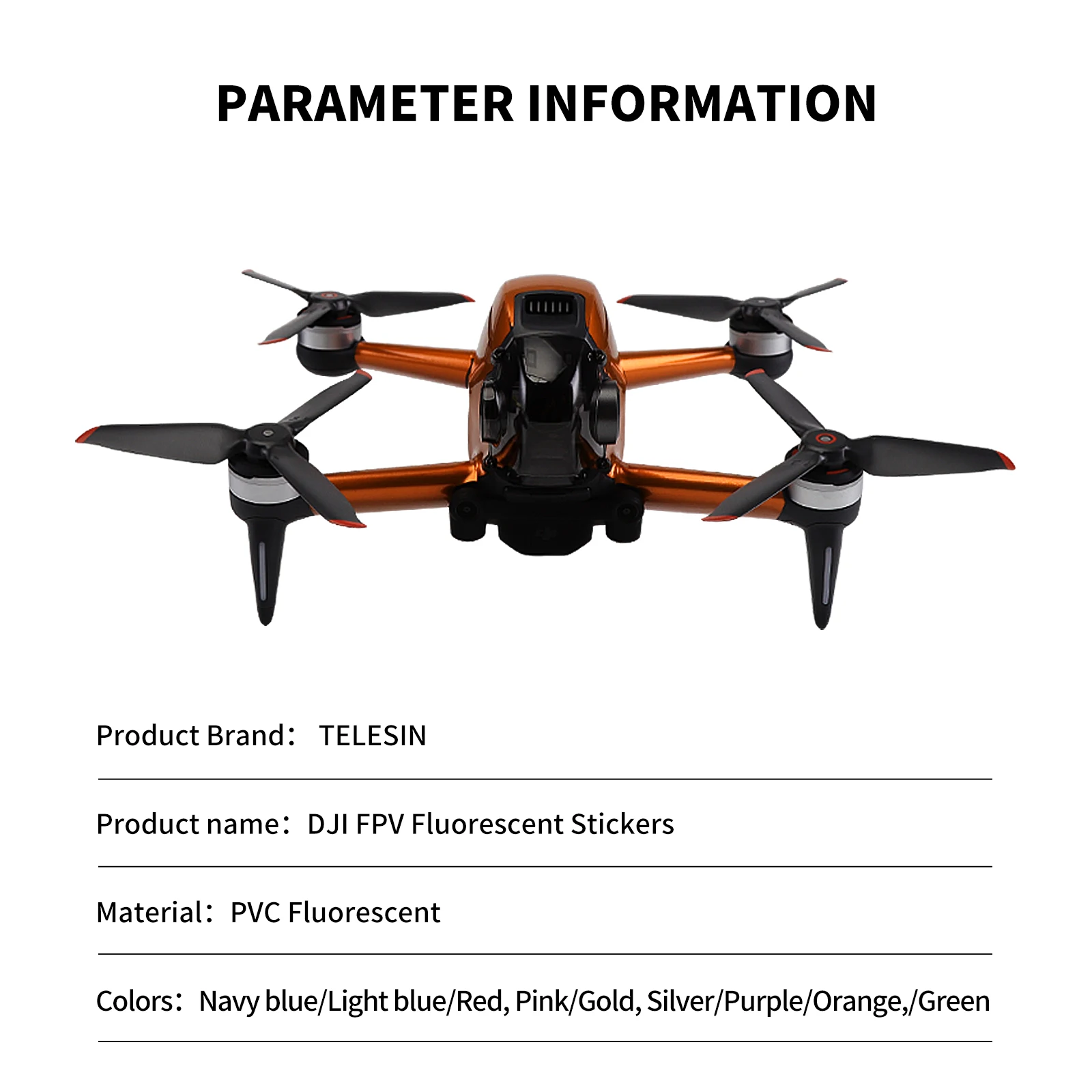 StartFly  DJI FPV Drone Casing Protective Luxury Fluorescent Sticker Skin Cover Waterproof Sticker （Full set） Spare For DJI FPV