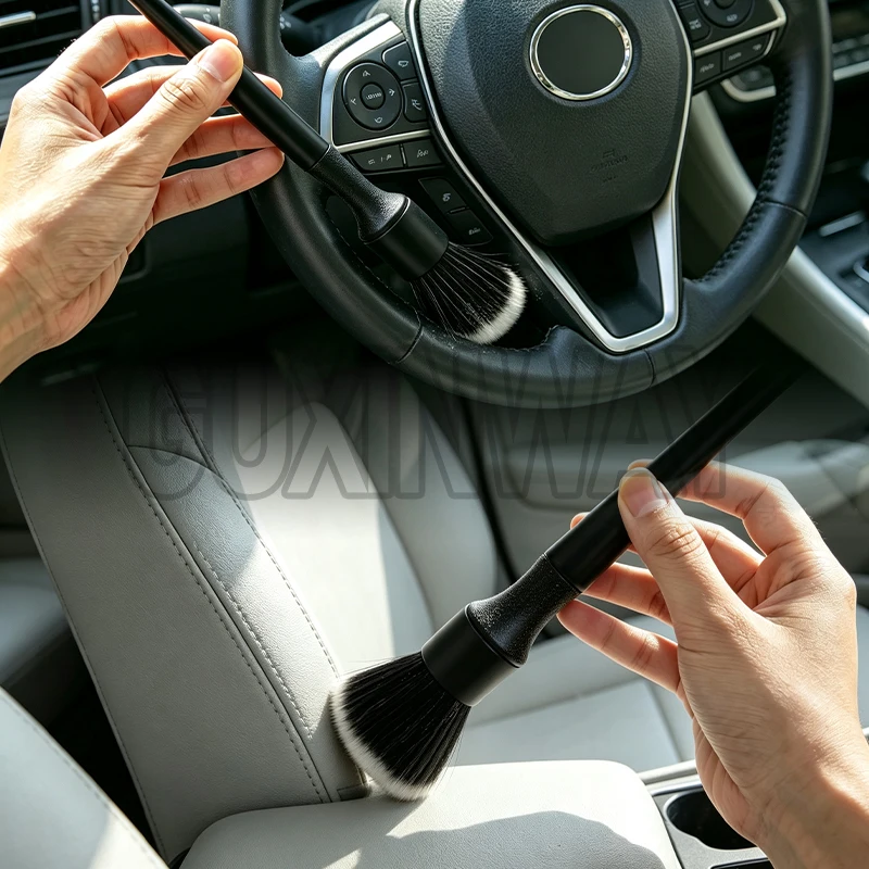 Ultra-Soft Car Detailing Brush Super Soft Auto Interior Detail Brush synthetic boars hair for cars seat leather cleaning