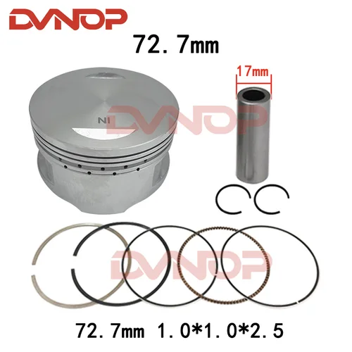 Anillo de pistón de motocicleta de 72,7mm para Kymco Xciting 250 Ct250 Xciting250 Mxu250 Dink People S 250cc Scooter Dink250 12100-KHE7-900