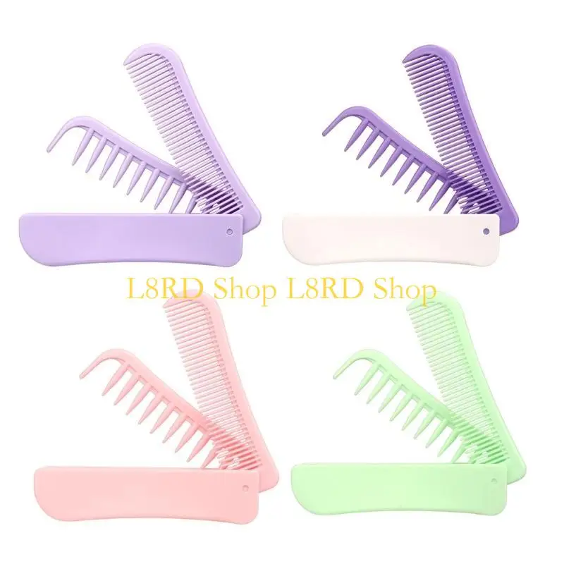 L8RD Compact Foldable Comb Portable Wide Tooth Designs for Various Hair Types Travel Friendly Hair Styling Combs
