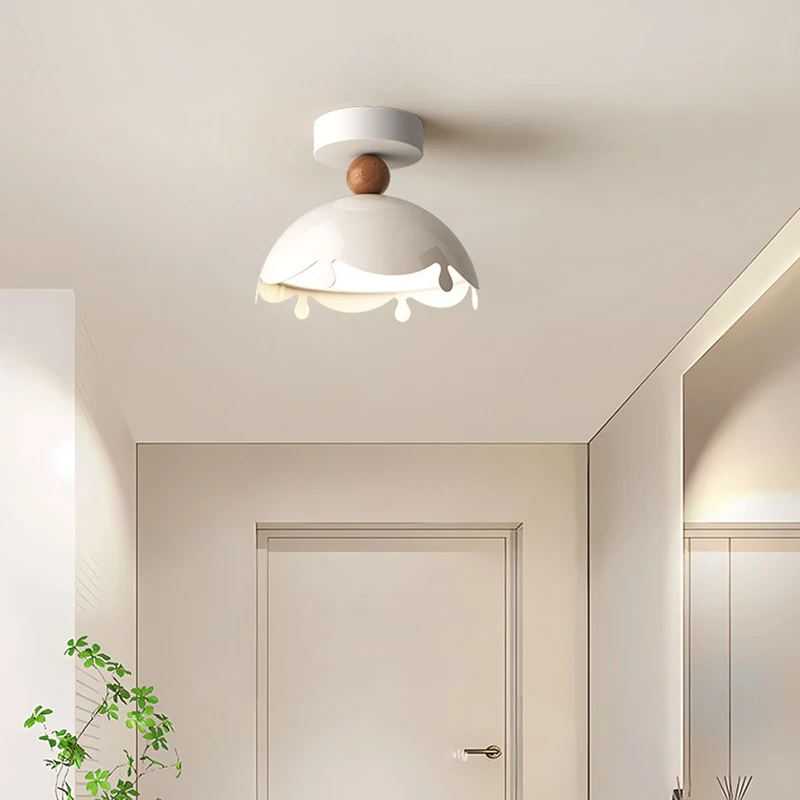 Cream Medieval Style Balcony Ceiling Lights AC 220V Eggshell Shape Cloakroom Ceiling Lamp for Entrance Aisle Hallway Stair