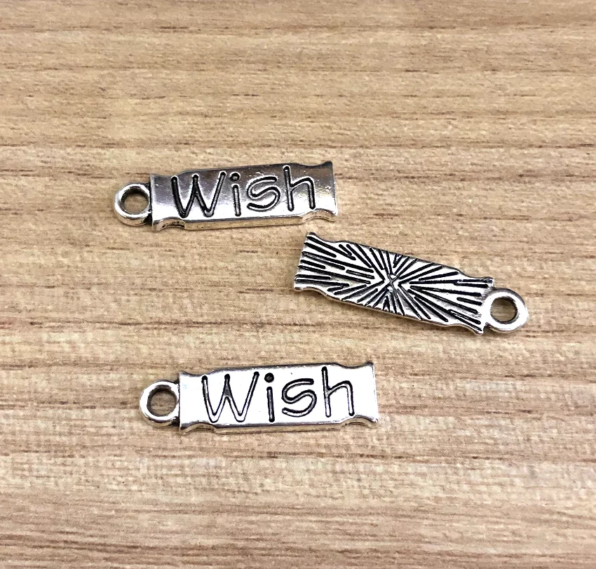 

20pcs 22*6.2mm Lovely word charms HW3935 for DIY accessories Zinc alloy metal