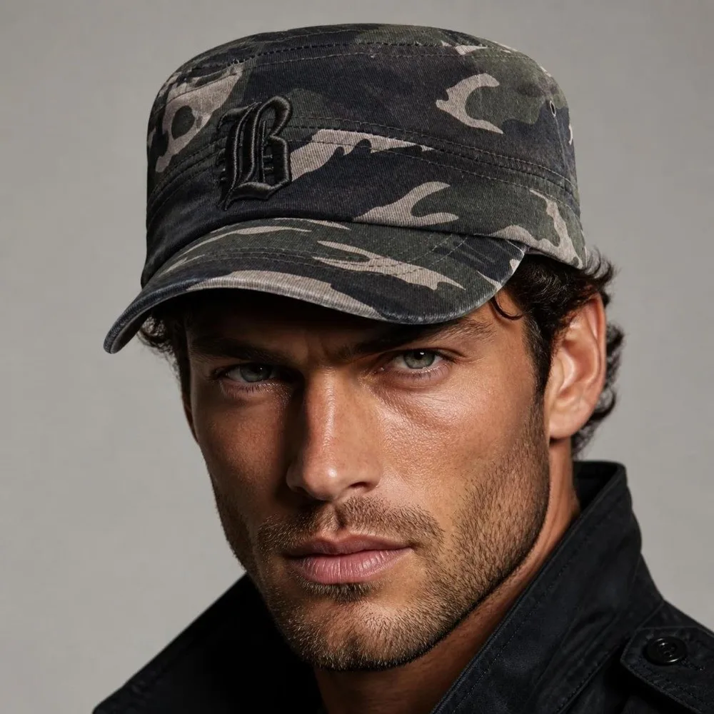 Comfortable Flat Top Cap Adjustable Light Plate Men's Sun Hat Breathable Captain Cap