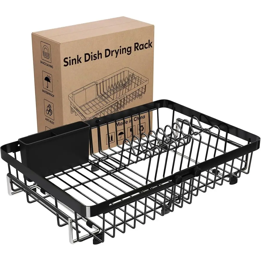 

Expandable StainlSteel Over The Sink Dish Drying Rack or Small Kitchen Counter Space Saving, Compact RV Plate Drainer Strainer i