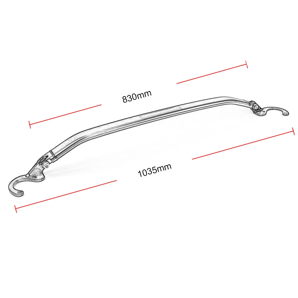 Front Strut Bar Black for Honda 92-00 Civic EG EK/93-97 Del Sol/94-01 Integra DC2 Front Upper Strut Brace Bar