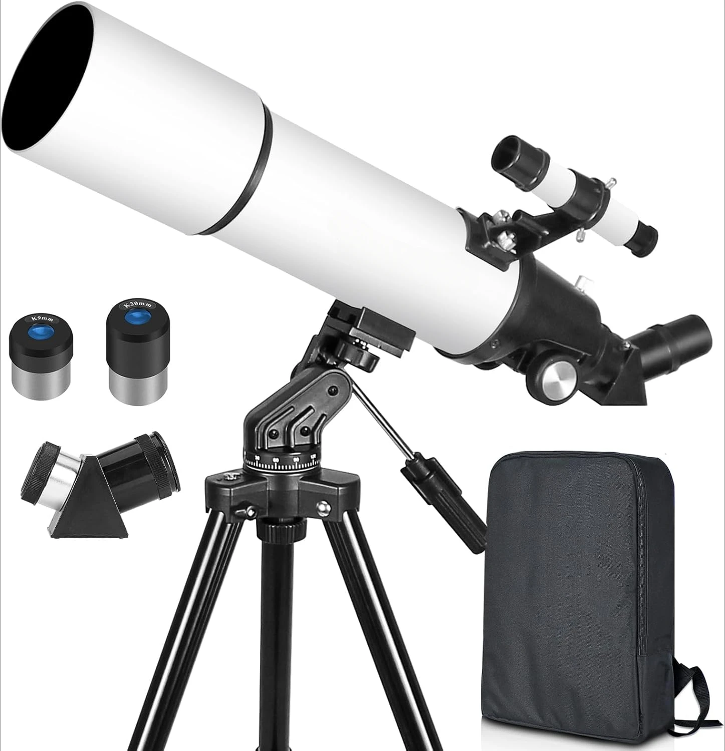 Telescopes for Adults Astronomy, 80mm Aperture 600mm Refractor Telescope for Kids & Beginners, Compact