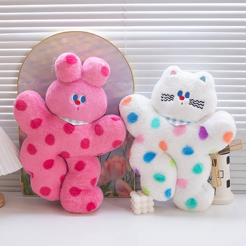 40cm/15.75in Kawaii Cat Plush Toys Cute Rabbit Plush Doll Movie Stuffed Animals Toys for Kids Birthday Gifts Room Decoration