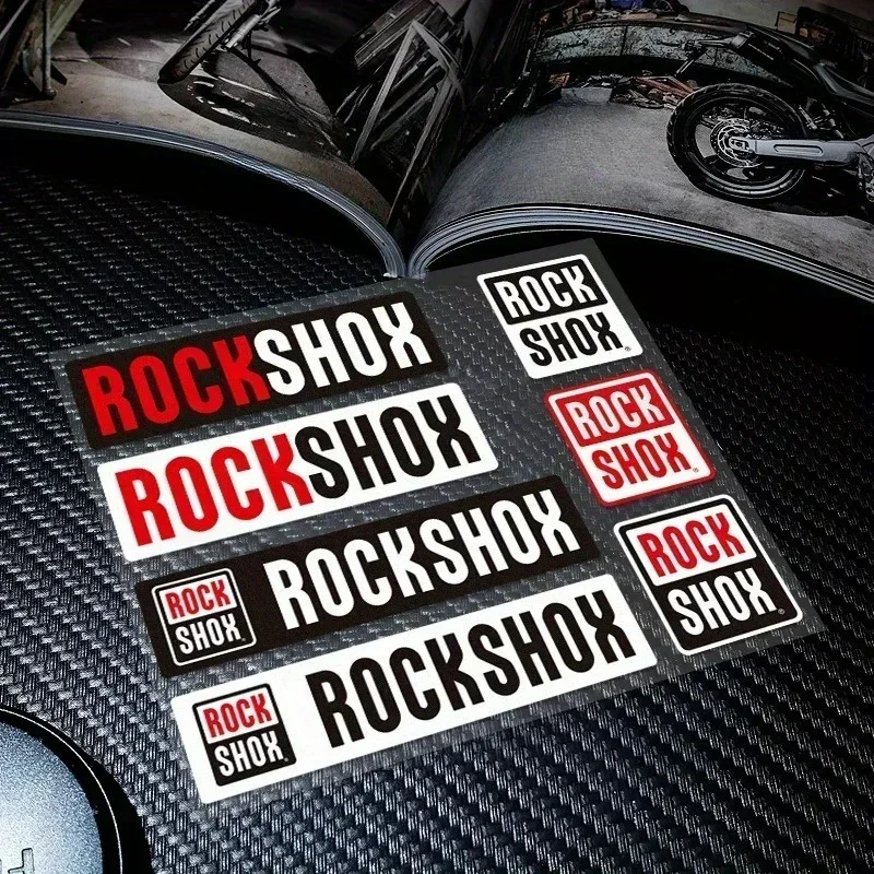

2 шт./компл. модная наклейка на велосипед «RockShox», смелый дизайн, водонепроницаемый винил, идеально подходит для велосипедного ноутбука, наклейка премиум-класса для езды на велосипеде