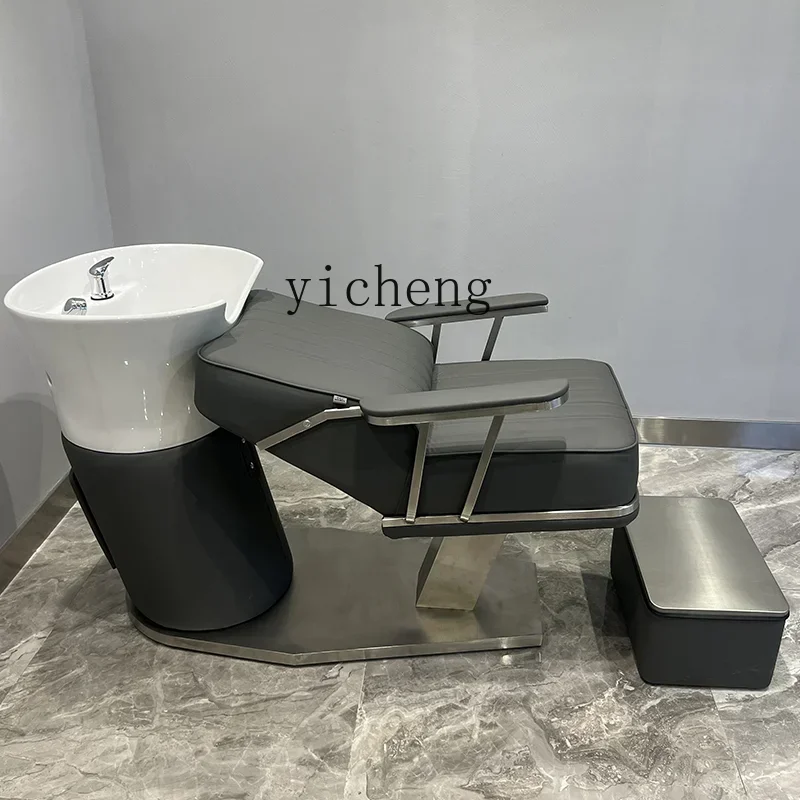 AA New high-end hair salon flush bed simple semi-reclining punch bed barber shop shampoo bed