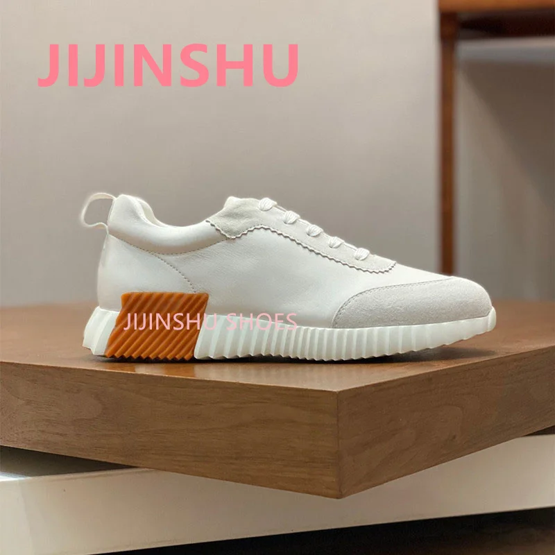 2024 New Designer Brand Women's Casual Shoes Leather Mesh Lace-Up Classic Fashion Tennis Running European and American Sports