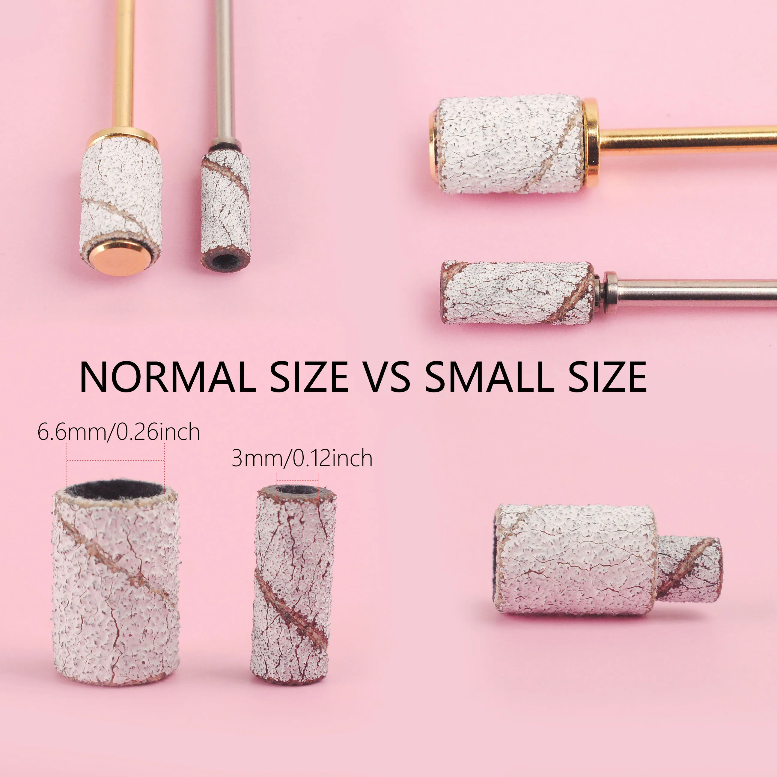 3mm ミニホワイトサンディングバンド ステンレス鋼ネイルドリルビット マンドレル 電動マニキュアアクセサリーツール