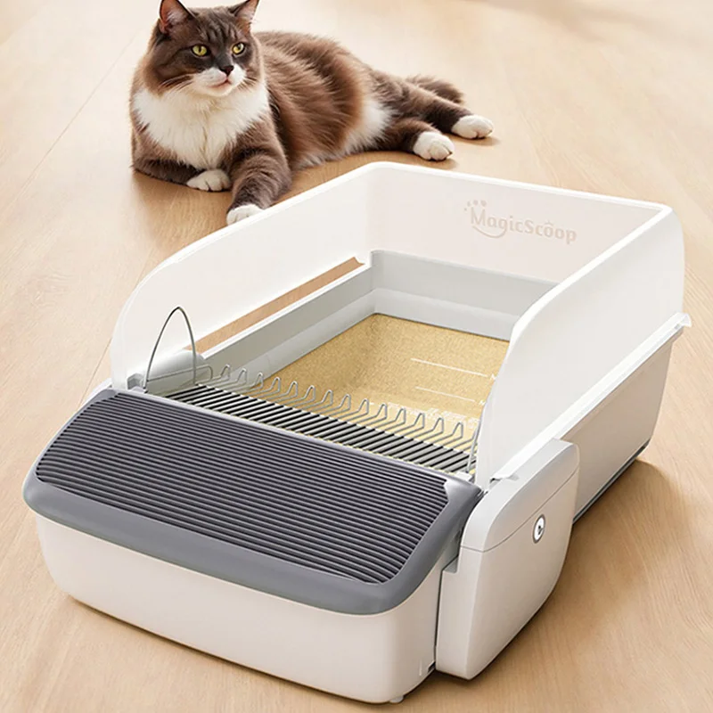 

7L Plastic Automatic Cat Box APP Control Smart Open-top Self-cleaning for Cat Toilet Customized LOGO