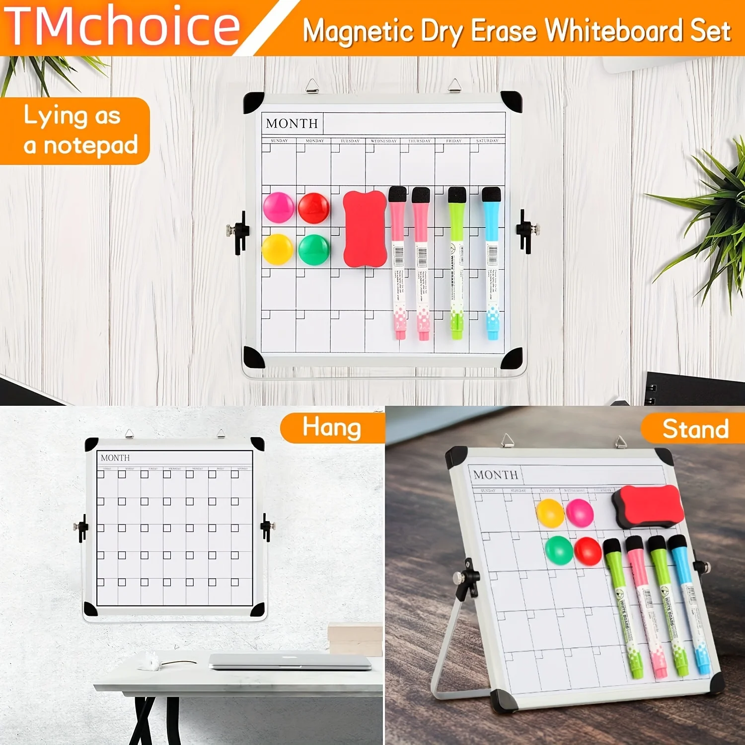 سبورة بيضاء مغناطيسية قابلة للمسح الجاف حامل قابل للعكس/تعليق التقويم طباعة مزدوجة الجانب مذكرة سحابة ضباب مكتب المدرسة 10*10/12*16in الحجم