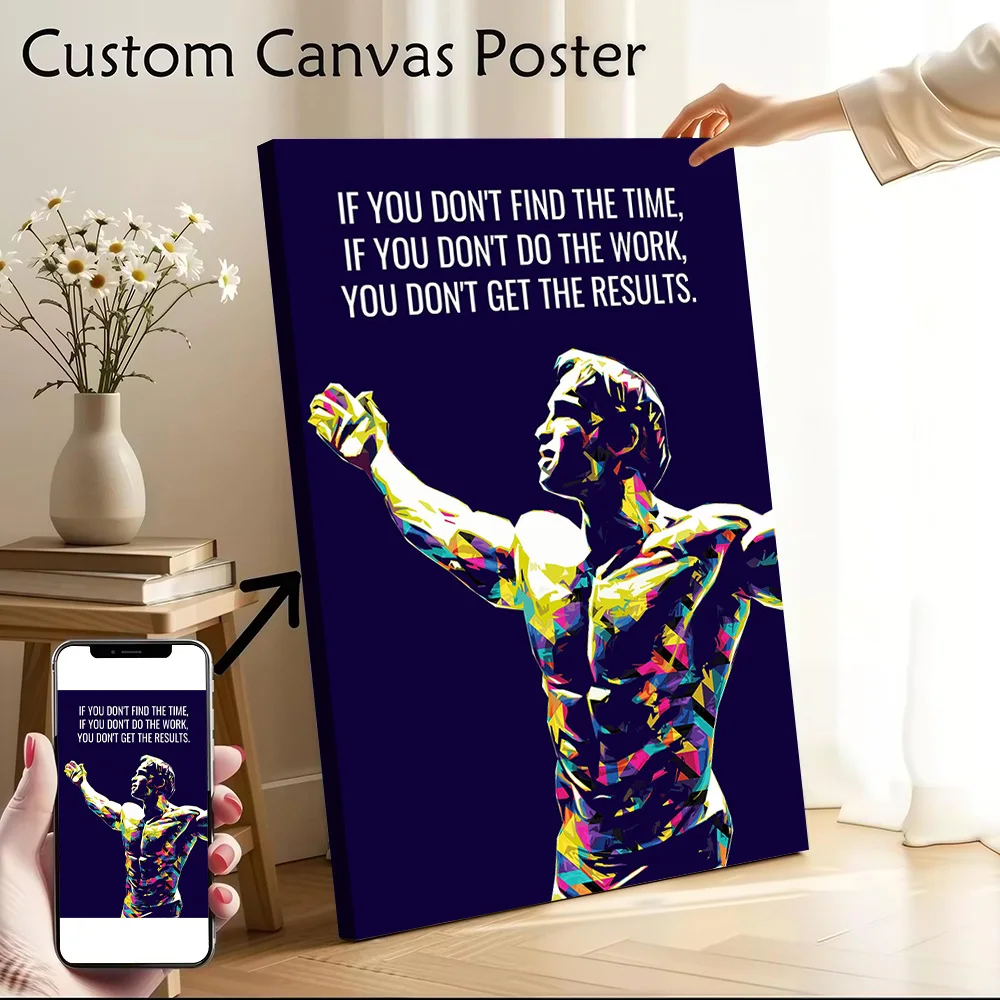 Arnold Schwarzenegger Canvas Poster Wall Art Customizable High Quality Printed Picture for Decor Living Room Interior Decoration
