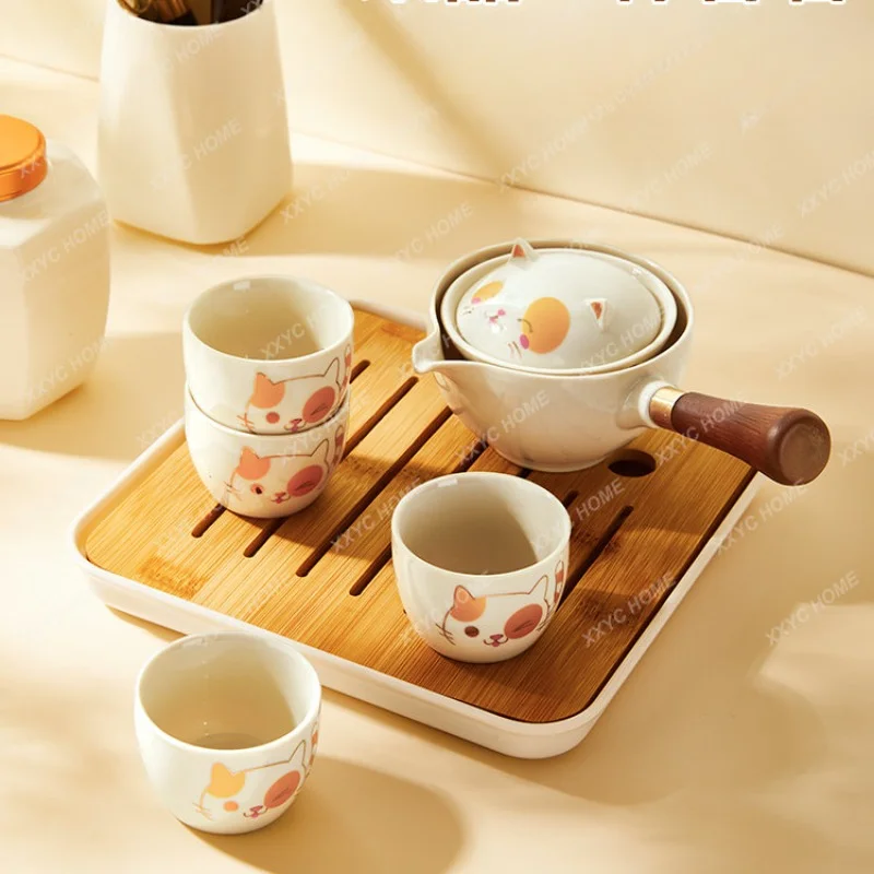 

Tea Set Teapot Tea Cup Set Portable Tea Brewing Ceramic Cup Home Travel Tea Brewing