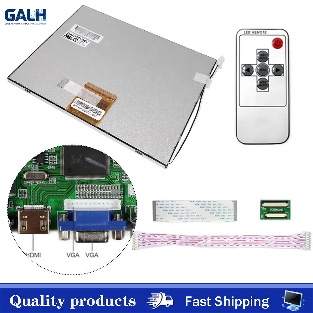 CLAA070MA0ACW Original New 7 Inch LCD Display Screen 800*600 4:3 LCD With HDMI VGA Control Driver Board Monitor Panel